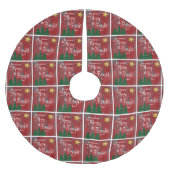 日は明メリーるい木の赤い木素朴模様 ブラッシュドポリエステルツリースカート (正面)