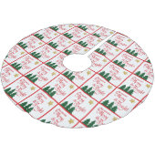 日は明メリーるい赤のスクリプト金ゴールド星木 ブラッシュドポリエステルツリースカート (アングル)