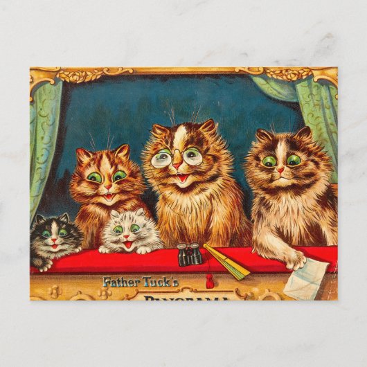 日はLouis Wain by Louis Wainとキャットランド ポストカード (正面)