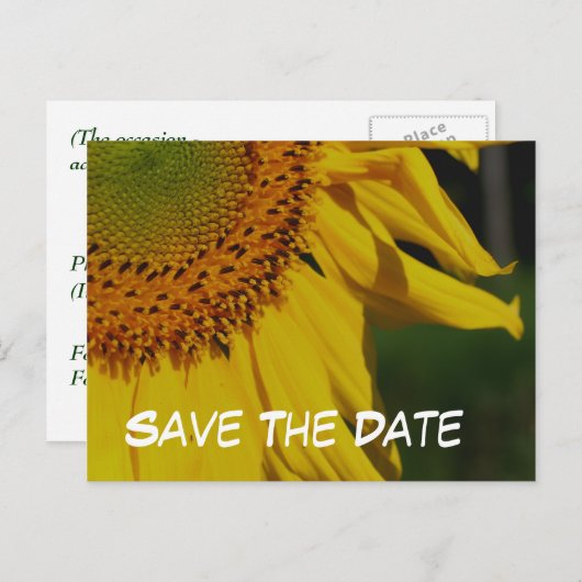 日ひまわり花フォトポストカードの保存 案内ポストカード (正面/裏面)