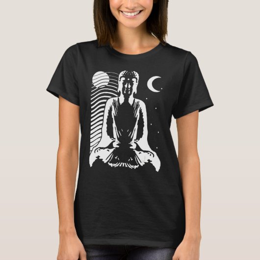 日めい想Nの陰陽スタイルの仏 Tシャツ (正面)