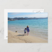 日よくはしゃぐビーチ写真はがき ポストカード (正面/裏面)