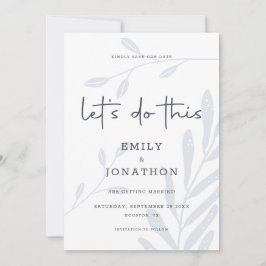 日を保存して、この葉を埃っぽい青で行う セーブザデート