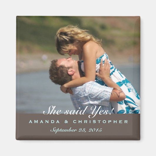 日を保存モダンする茶色と青の磁石 マグネット (正面)