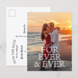 日を救う、白い文字の結婚式 案内ポストカード