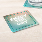 日を楽しんで下さい スクエアペーパーコースター (アングル)
