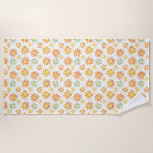 日を照らす ビーチタオル (正面)