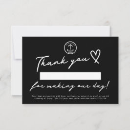 日を編集可能な小規模企業の割引コードにする サンキューカード