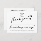 日を編集可能な小規模企業の割引コードにする サンキューカード (正面/裏面)