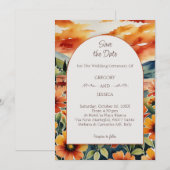 日イタリアンの入り水の色の保存結婚日 招待状 (正面/裏面)