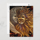 日イタリアン月カーニバルのマスク ポストカード (正面/裏面)