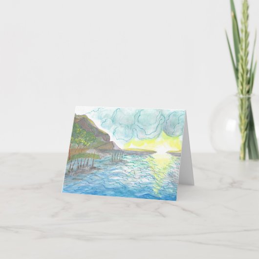 日イタリアン没の水彩おめでとうございます 案内状 (正面)