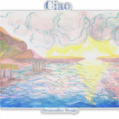 日イタリアン没の水色シール シール (正面)