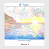 日イタリアン没の水色シール シール (シート)