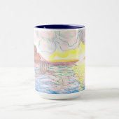 日イタリアン没の水色マグカップ マグカップ (中央)