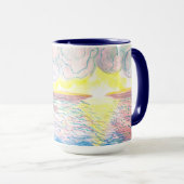 日イタリアン没の水色マグカップ マグカップ (正面右)