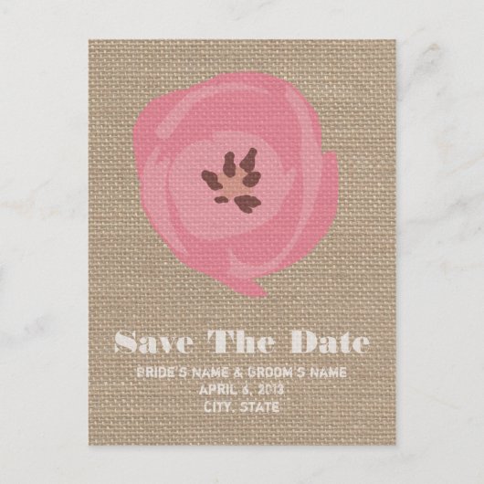 日インスパイア付けを保存するバーラップピンクのチューリップ 案内ポストカード (正面)