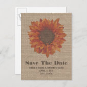 日インスパイア付けを保存するBurlap Orangeひまわり 案内ポストカード (正面/裏面)