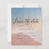 日エレガントのビーチライト結婚式の日付を保存 (正面)