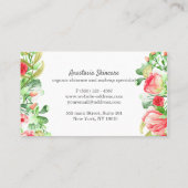 日エレガントスパとサロンピンクの花の水色 名刺 (裏面)