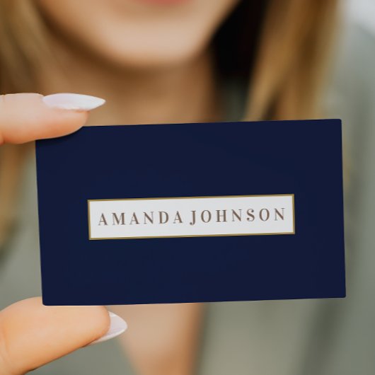 日エレガントスパガーリーサロンダークブルー金ゴールド縁ど 名刺