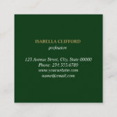 日エレガントスパサロングリーンフラワーウォーター色 スクエア名刺 (裏面)