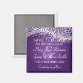 日エレガント付の波の紫きらめくを保存 マグネット (正面/裏面)