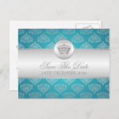 日エレガント付の青王室のを保存 案内ポストカード (正面/裏面)