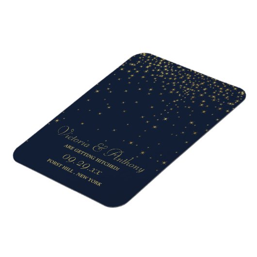 日エレガント付を保存する海軍と金ゴールドの落下スター マグネット (左側)