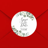 日エレガント付を保存する緑のユーカリ ラウンドシール