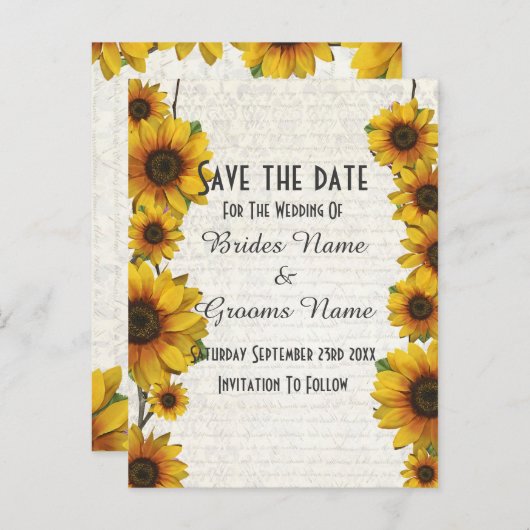 日エレガント付を除いた黄色のひまわり国 案内ポストカード (正面/裏面)