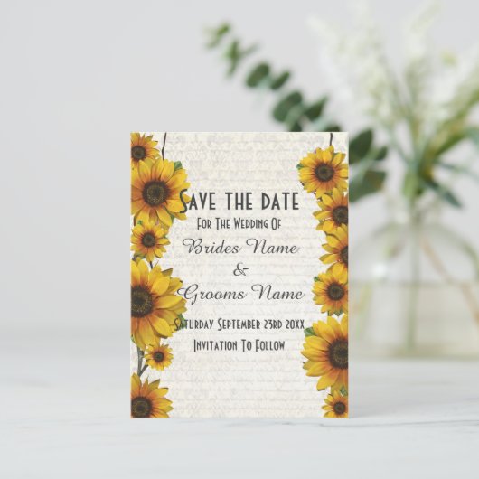 日エレガント付を除いた黄色のひまわり国 案内ポストカード (スタンド正面)