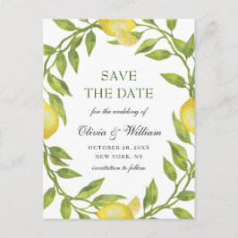 日エレガント付を除くレモンの緑の結婚式 ポストカード