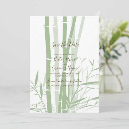 日エレガント付を除く東洋の竹の結婚式 セーブザデート (スタンド正面)