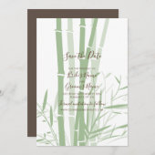 日エレガント付を除く東洋の竹の結婚式 セーブザデート (正面/裏面)