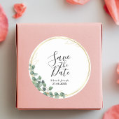 日エレガント付を除く植物性の緑の結婚式 ラウンドシール