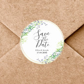 日エレガント付を除く植物性の緑の結婚式 ラウンドシール