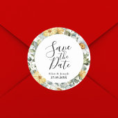 日エレガント付を除く緑のワイルドフラワーの結婚式 ラウンドシール