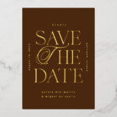 日エレガント付ミニマルを保存する 箔招待状 (正面)