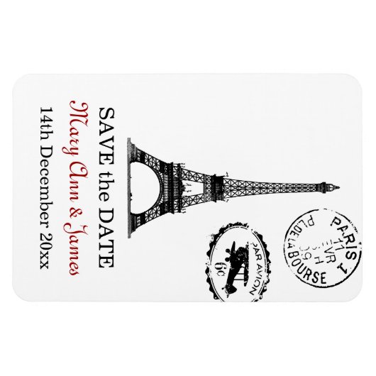 日エレガント付ヴィンテージの保存パリはがき マグネット (横)