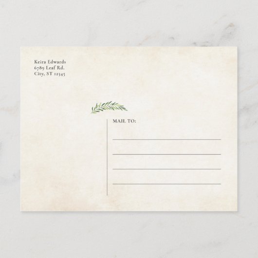 日エレガント付素朴を保存 案内ポストカード (裏面)