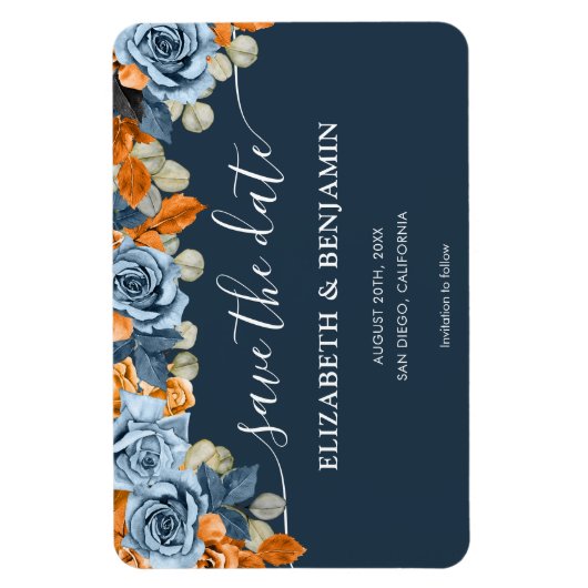 日エレガント付素朴を除く海軍と錆の結婚式 マグネット (縦)