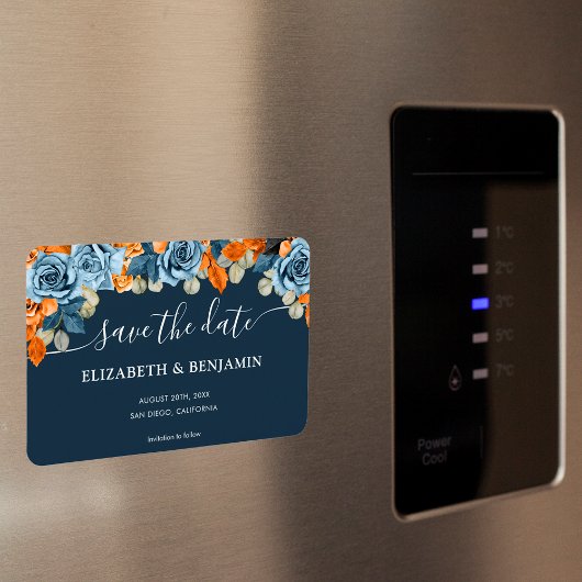 日エレガント付素朴を除く海軍と錆の結婚式 マグネット