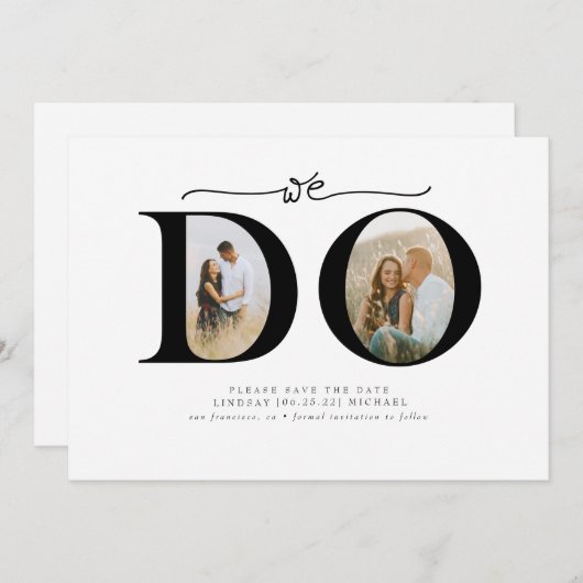 日エレガント付2の写真を保存するミニマリスト セーブザデート (正面/裏面)