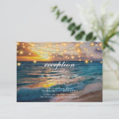 日エレガント入ビーチ夏ウェディングレセプションカード エンクロージャーカード (スタンド正面)