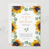 日エレガント花ユーカリ結婚の緑 招待状 (正面)