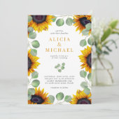 日エレガント花ユーカリ結婚の緑 招待状 (スタンド正面)