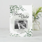 日カスタマイズ付を除く緑の結婚式 招待状 (スタンド正面)