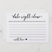 日カスタム夜アイディアカードブライダルシャワーゲーム (正面/裏面)