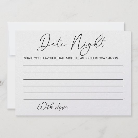 日カスタム夜アイディアカードブライダルシャワーゲーム 招待状 (正面)